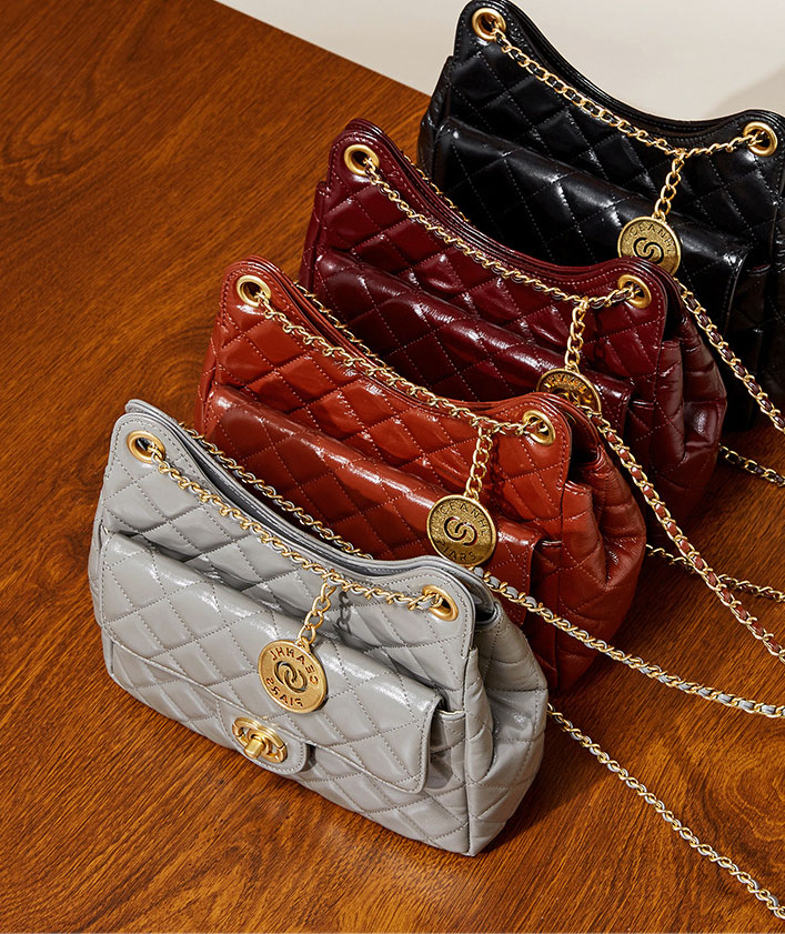 DEEPKEE original nubuck handmade full-grain genuine leather cowhide bag 頭層牛皮小香風時尚百搭單肩斜挎女包 2856 號