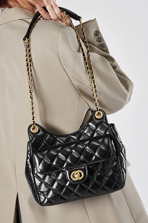 DEEPKEE original nubuck handmade full-grain genuine leather cowhide bag 頭層牛皮小香風時尚百搭單肩斜挎女包 2856 號