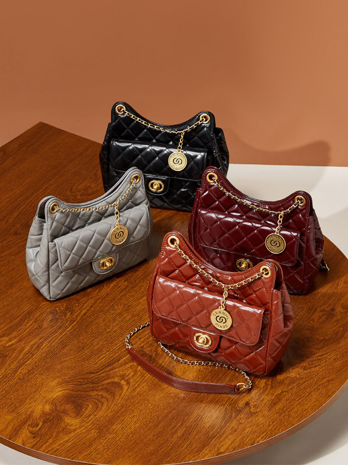 DEEPKEE original nubuck handmade full-grain genuine leather cowhide bag 頭層牛皮小香風時尚百搭單肩斜挎女包 2856 號