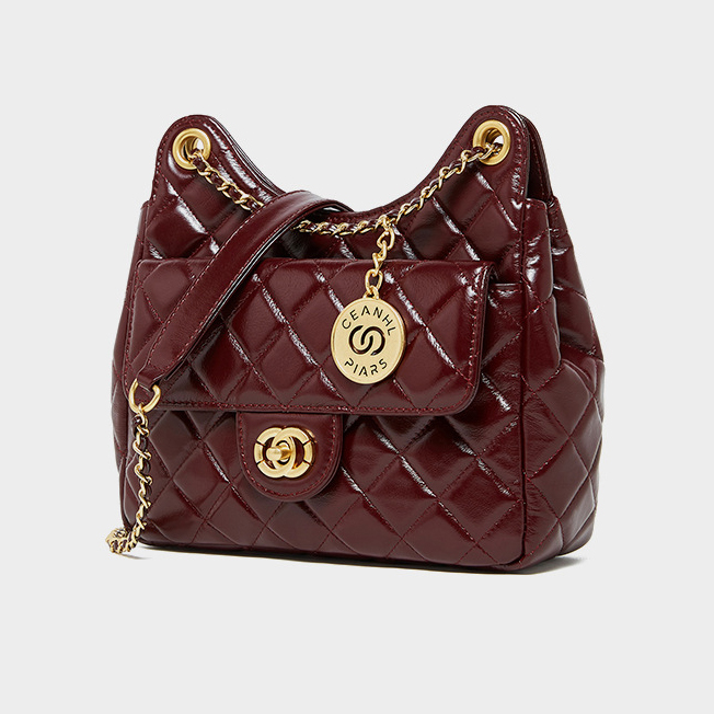 DEEPKEE original nubuck handmade full-grain genuine leather cowhide bag 頭層牛皮小香風時尚百搭單肩斜挎女包 2856 號