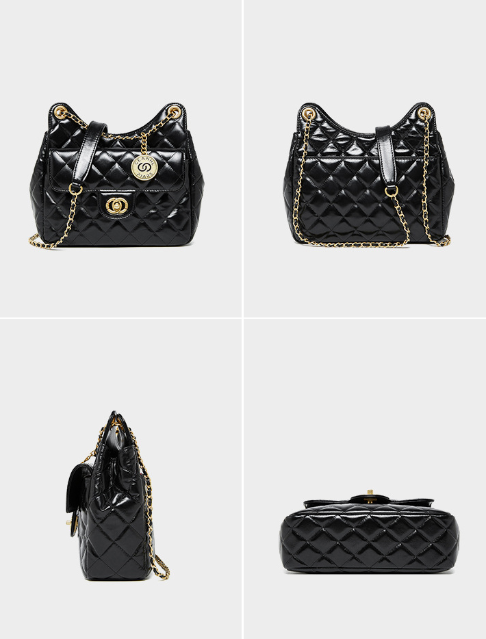 DEEPKEE original nubuck handmade full-grain genuine leather cowhide bag 頭層牛皮小香風時尚百搭單肩斜挎女包 2856 號