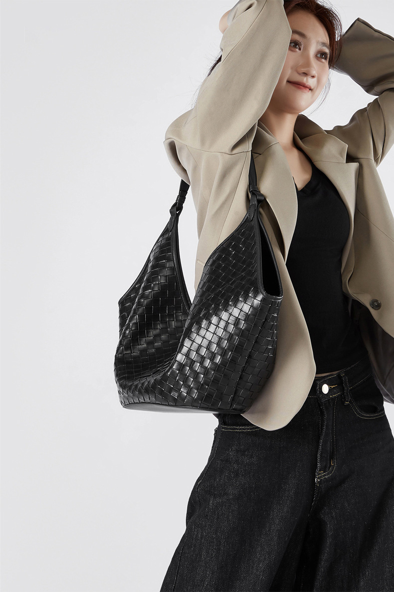 DEEPKEE original nubuck handmade full-grain genuine leather cowhide bag 新款 bags 時尚洋氣牛皮編織紋女包 2858 號