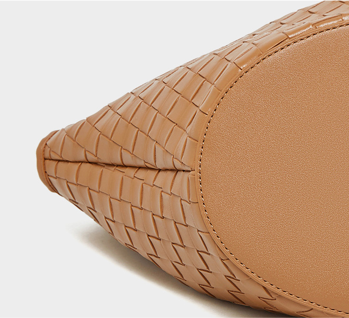 DEEPKEE original nubuck handmade full-grain genuine leather cowhide bag 新款 bags 時尚洋氣牛皮編織紋女包 2858 號