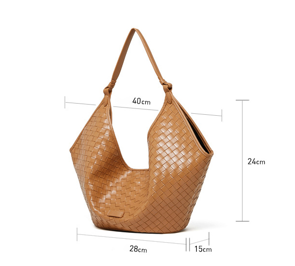 DEEPKEE original nubuck handmade full-grain genuine leather cowhide bag 新款 bags 時尚洋氣牛皮編織紋女包 2858 號