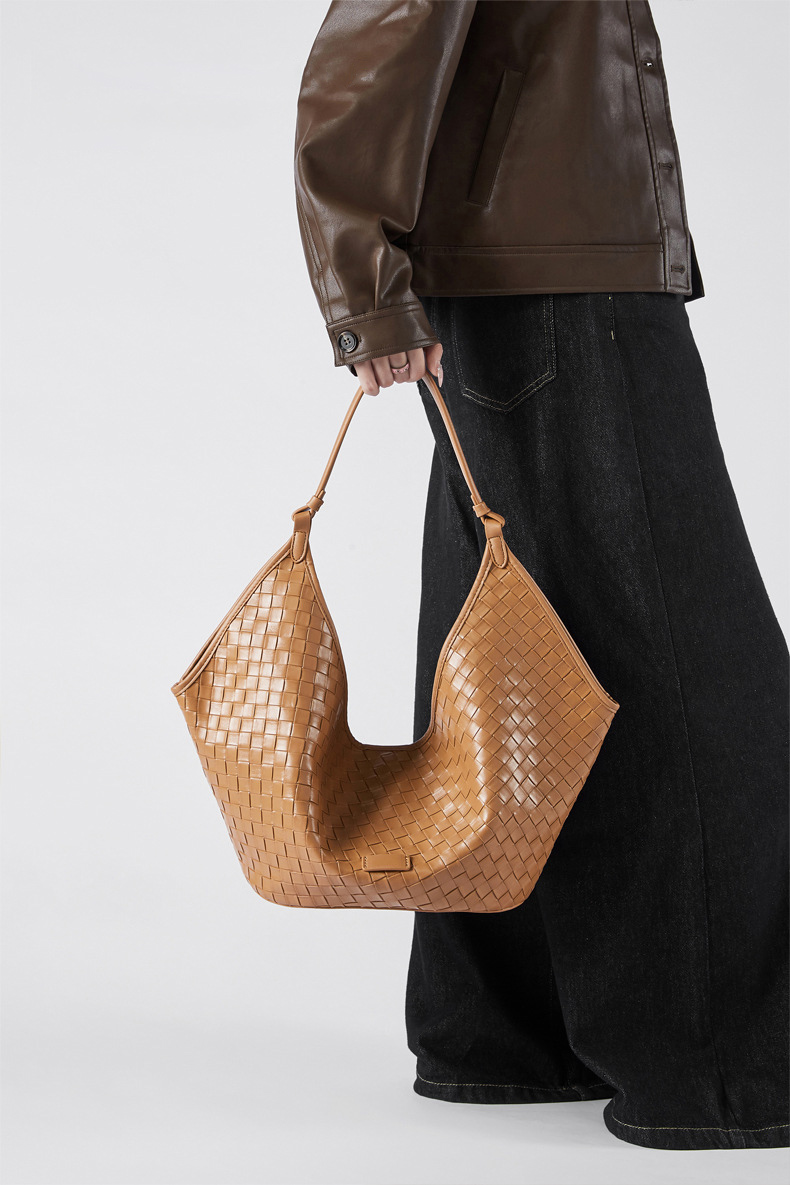 DEEPKEE original nubuck handmade full-grain genuine leather cowhide bag 新款 bags 時尚洋氣牛皮編織紋女包 2858 號