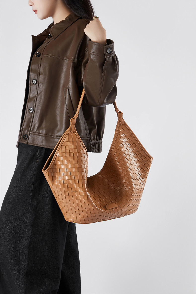 DEEPKEE original nubuck handmade full-grain genuine leather cowhide bag 新款 bags 時尚洋氣牛皮編織紋女包 2858 號