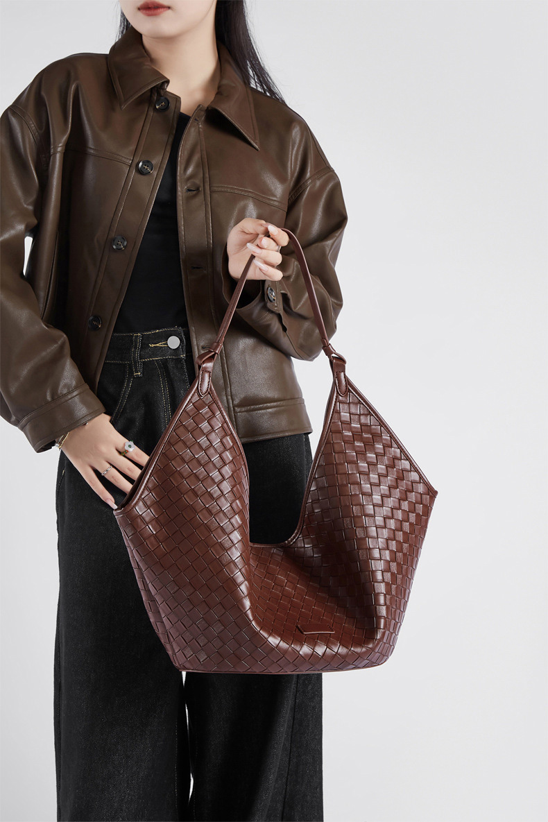 DEEPKEE original nubuck handmade full-grain genuine leather cowhide bag 新款 bags 時尚洋氣牛皮編織紋女包 2858 號