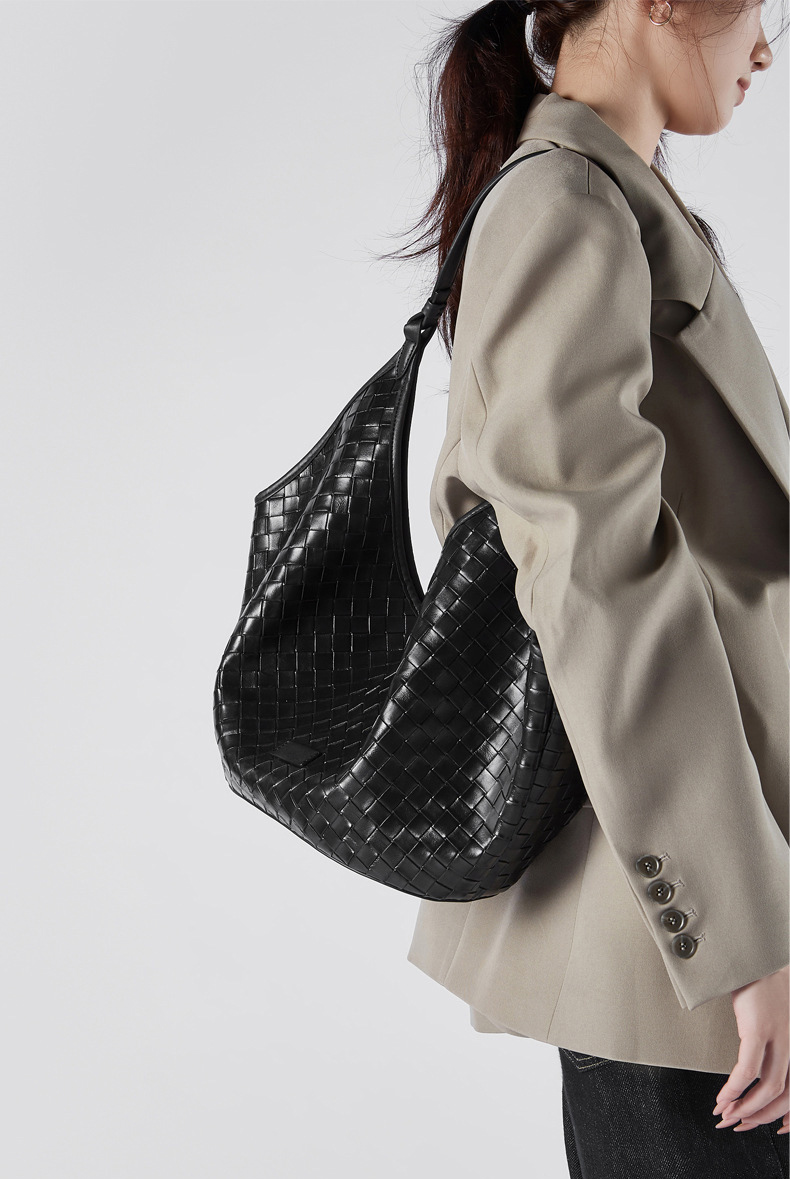 DEEPKEE original nubuck handmade full-grain genuine leather cowhide bag 新款 bags 時尚洋氣牛皮編織紋女包 2858 號