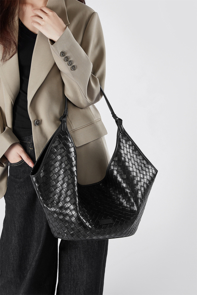 DEEPKEE original nubuck handmade full-grain genuine leather cowhide bag 新款 bags 時尚洋氣牛皮編織紋女包 2858 號