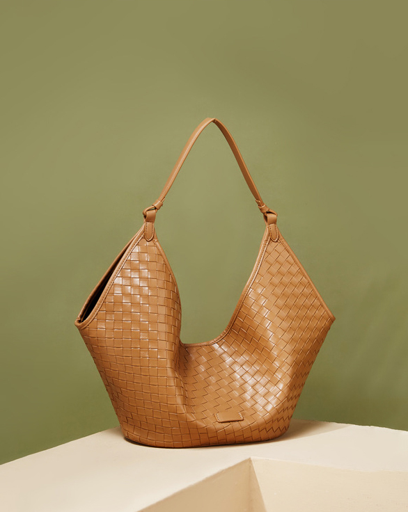 DEEPKEE original nubuck handmade full-grain genuine leather cowhide bag 新款 bags 時尚洋氣牛皮編織紋女包 2858 號