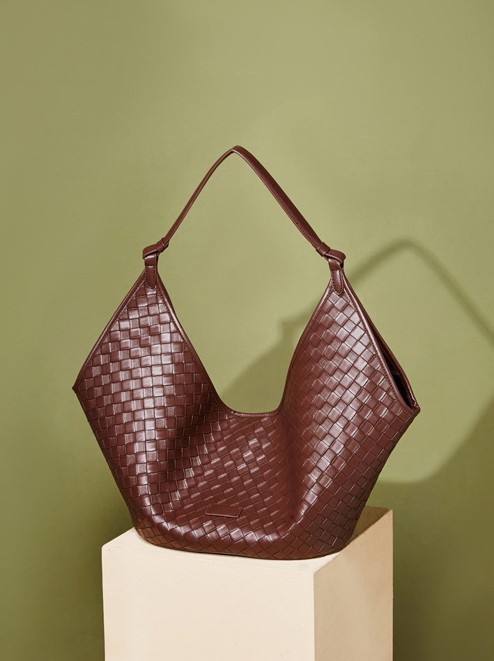 DEEPKEE original nubuck handmade full-grain genuine leather cowhide bag 新款 bags 時尚洋氣牛皮編織紋女包 2858 號