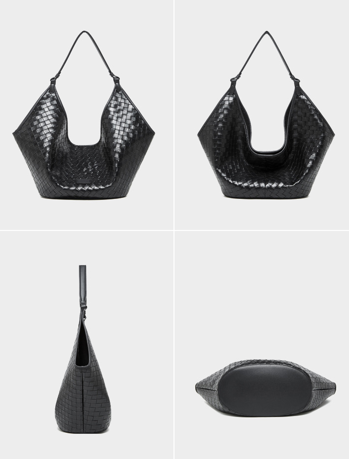 DEEPKEE original nubuck handmade full-grain genuine leather cowhide bag 新款 bags 時尚洋氣牛皮編織紋女包 2858 號