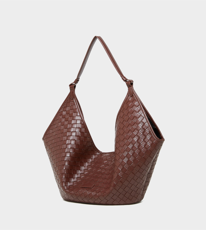 DEEPKEE original nubuck handmade full-grain genuine leather cowhide bag 新款 bags 時尚洋氣牛皮編織紋女包 2858 號