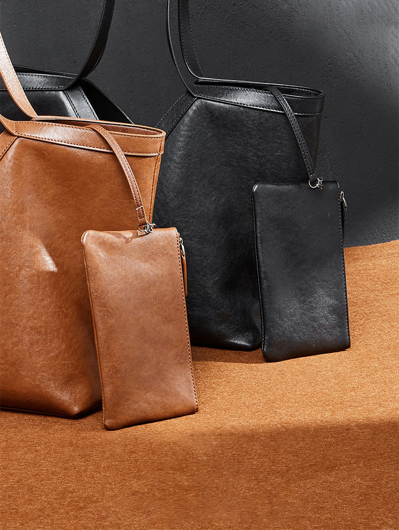 DEEPKEE original nubuck handmade full-grain genuine leather cowhide bag Y 字真皮托特包大容量手提女包 2870 號