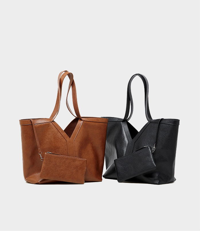 DEEPKEE original nubuck handmade full-grain genuine leather cowhide bag Y 字真皮托特包大容量手提女包 2870 號