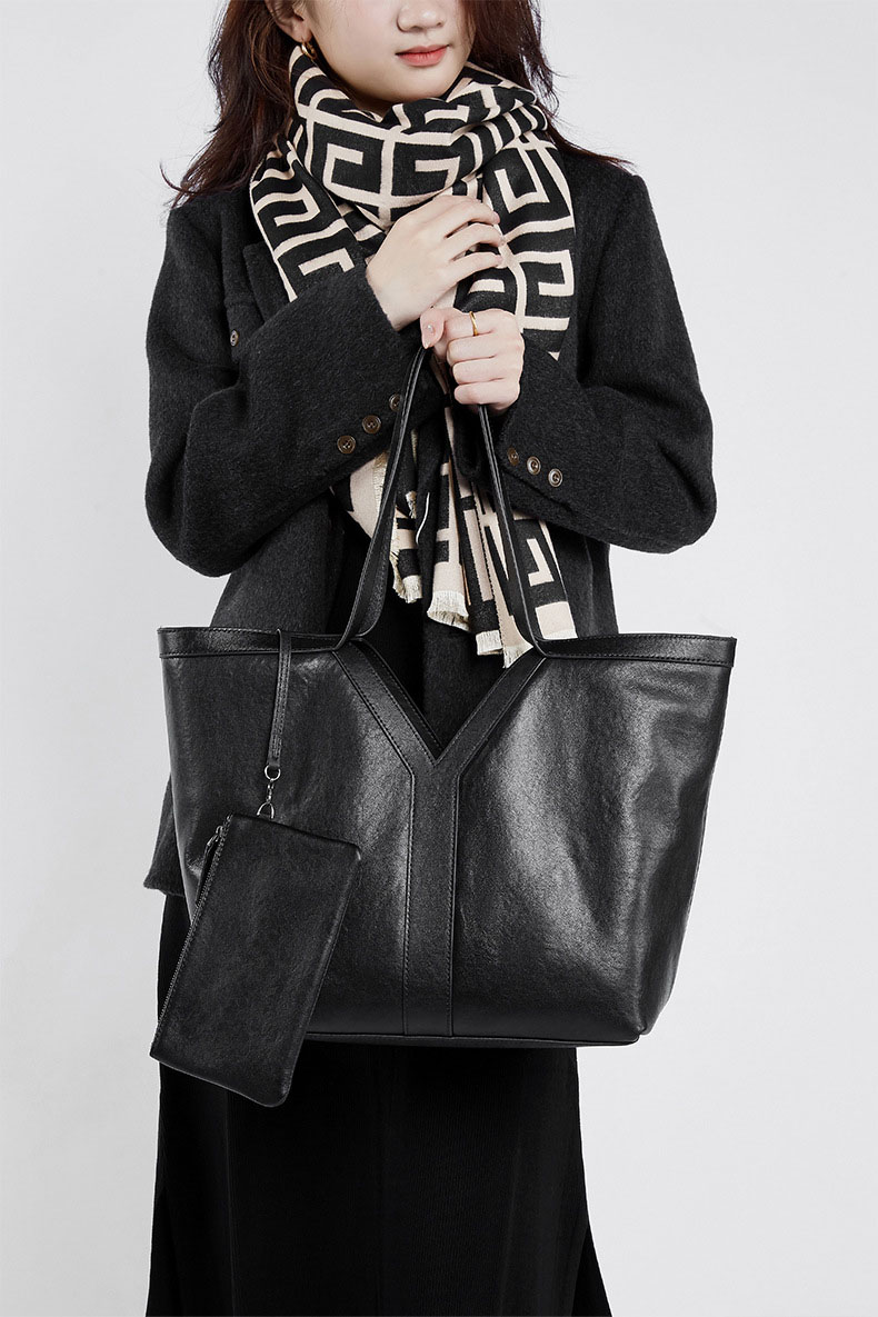 DEEPKEE original nubuck handmade full-grain genuine leather cowhide bag Y 字真皮托特包大容量手提女包 2870 號