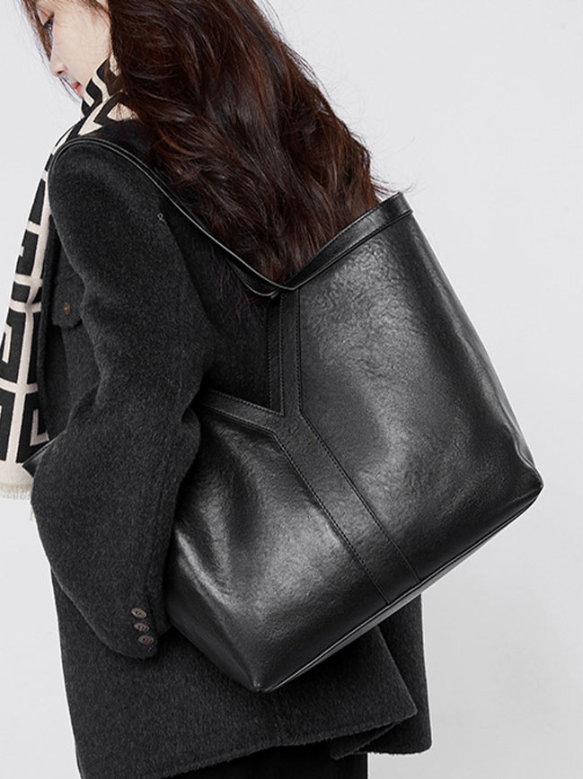 DEEPKEE original nubuck handmade full-grain genuine leather cowhide bag Y 字真皮托特包大容量手提女包 2870 號