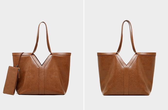 DEEPKEE original nubuck handmade full-grain genuine leather cowhide bag Y 字真皮托特包大容量手提女包 2870 號