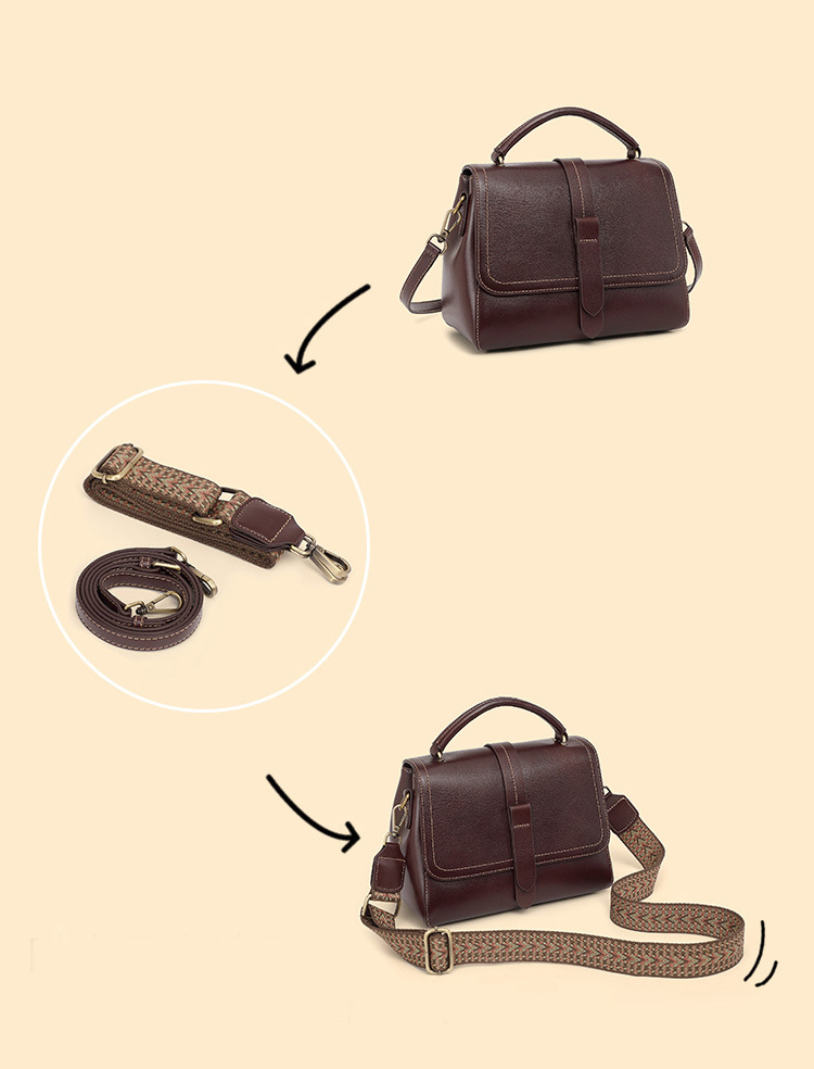 DEEPKEE original nubuck handmade full-grain genuine leather cowhide bag 頭層牛皮植鞣皮手提單肩斜挎女包 2879 號