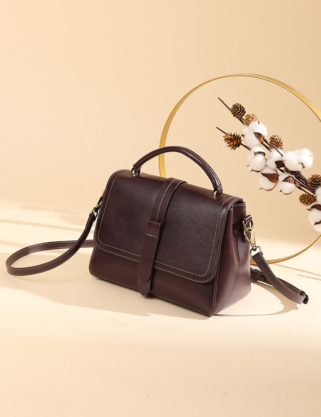 DEEPKEE original nubuck handmade full-grain genuine leather cowhide bag 頭層牛皮植鞣皮手提單肩斜挎女包 2879 號