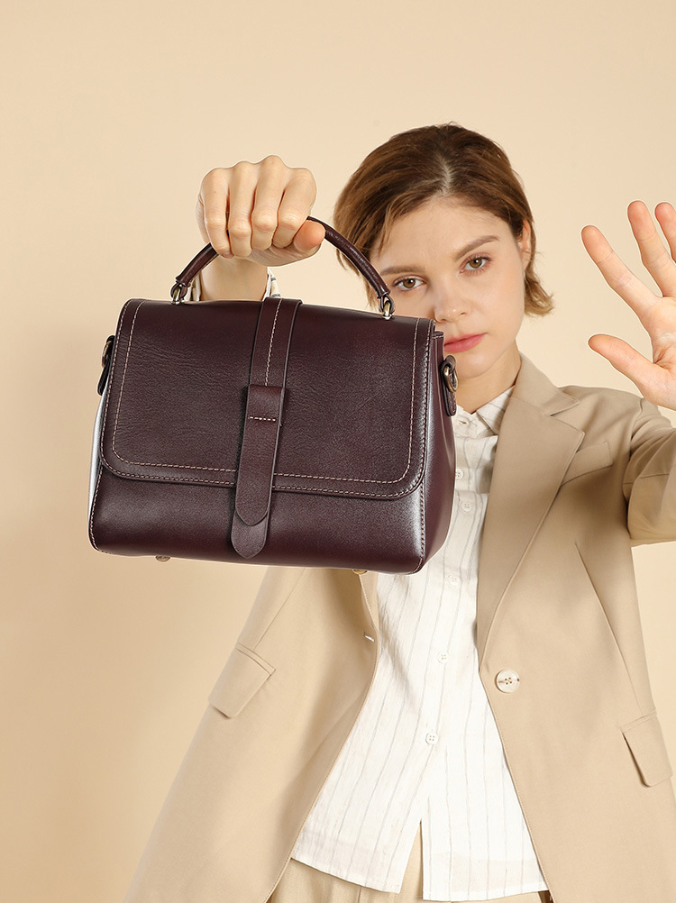 DEEPKEE original nubuck handmade full-grain genuine leather cowhide bag 頭層牛皮植鞣皮手提單肩斜挎女包 2879 號