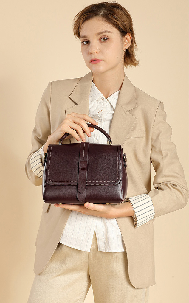 DEEPKEE original nubuck handmade full-grain genuine leather cowhide bag 頭層牛皮植鞣皮手提單肩斜挎女包 2879 號