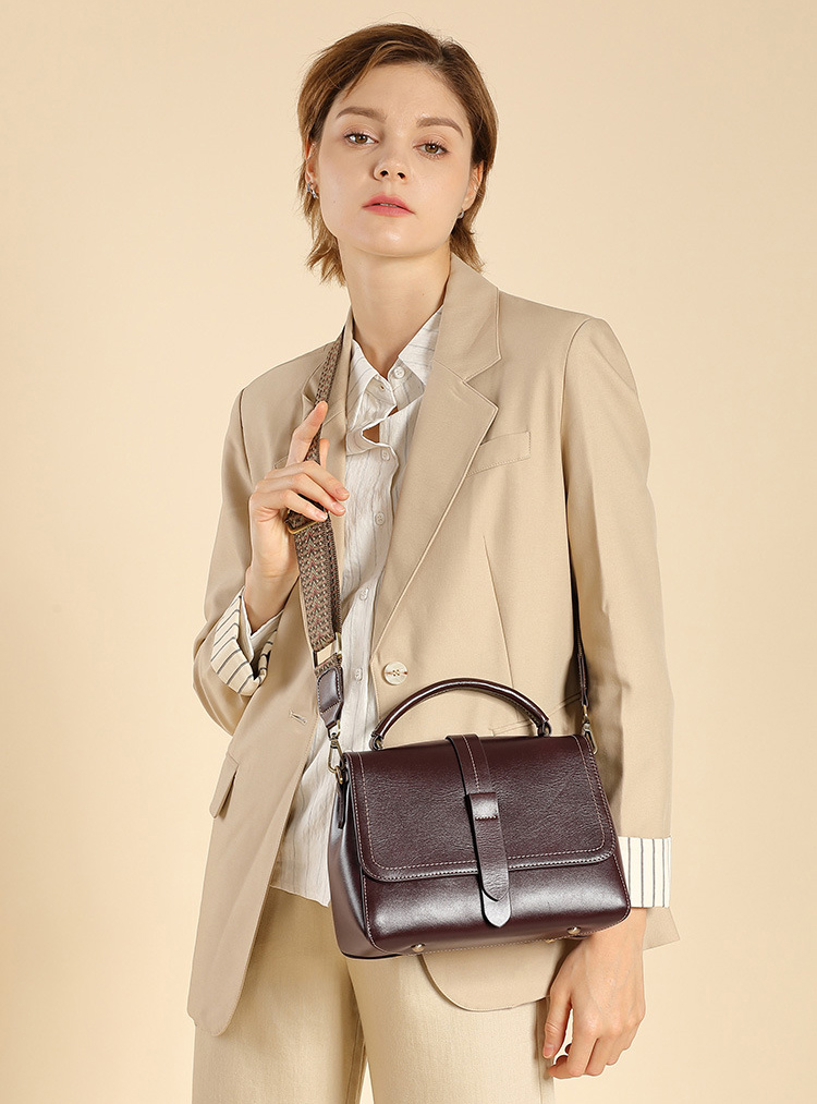DEEPKEE original nubuck handmade full-grain genuine leather cowhide bag 頭層牛皮植鞣皮手提單肩斜挎女包 2879 號