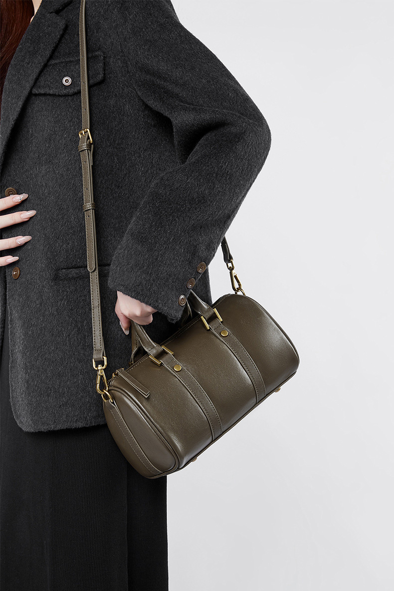 DEEPKEE original nubuck handmade full-grain genuine leather cowhide bag 真皮美拉德復古手提斜挎包 2893 號