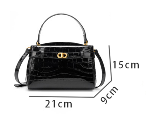 DEEPKEE original nubuck handmade full-grain genuine leather cowhide bag 鱷魚紋鎖扣小方包真皮手提斜挎包 2897 號