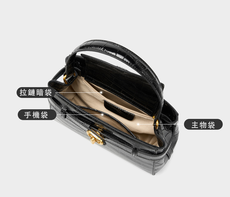 DEEPKEE original nubuck handmade full-grain genuine leather cowhide bag 鱷魚紋鎖扣小方包真皮手提斜挎包 2897 號