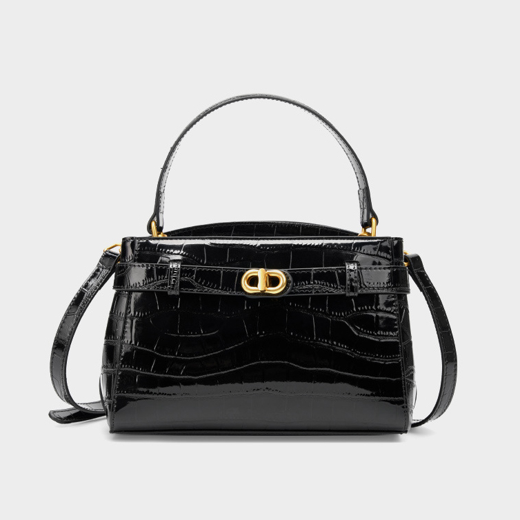 DEEPKEE original nubuck handmade full-grain genuine leather cowhide bag 鱷魚紋鎖扣小方包真皮手提斜挎包 2897 號