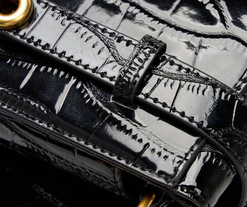 DEEPKEE original nubuck handmade full-grain genuine leather cowhide bag 鱷魚紋鎖扣小方包真皮手提斜挎包 2897 號