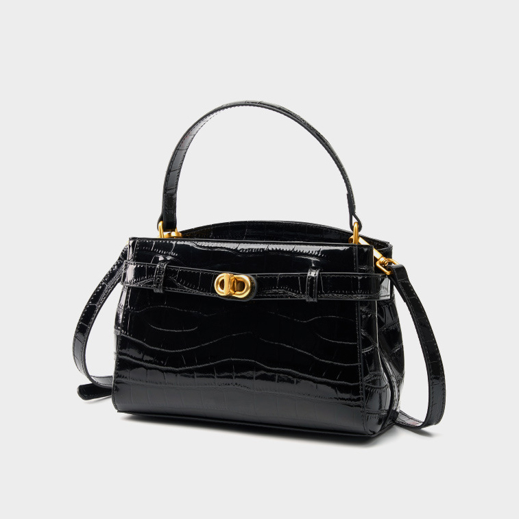 DEEPKEE original nubuck handmade full-grain genuine leather cowhide bag 鱷魚紋鎖扣小方包真皮手提斜挎包 2897 號