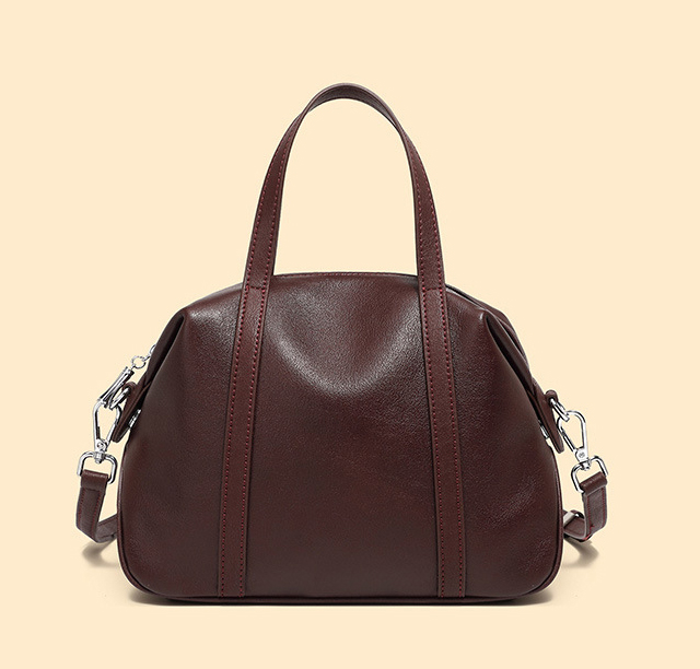 DEEPKEE original nubuck handmade full-grain genuine leather cowhide bag 高級感小眾真皮單肩波士頓枕頭包 手提斜挎包 2898 號