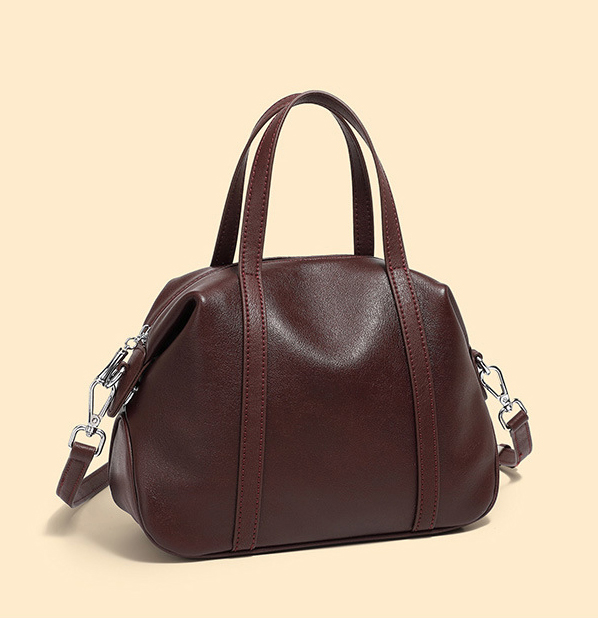 DEEPKEE original nubuck handmade full-grain genuine leather cowhide bag 高級感小眾真皮單肩波士頓枕頭包 手提斜挎包 2898 號