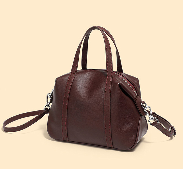 DEEPKEE original nubuck handmade full-grain genuine leather cowhide bag 高級感小眾真皮單肩波士頓枕頭包 手提斜挎包 2898 號