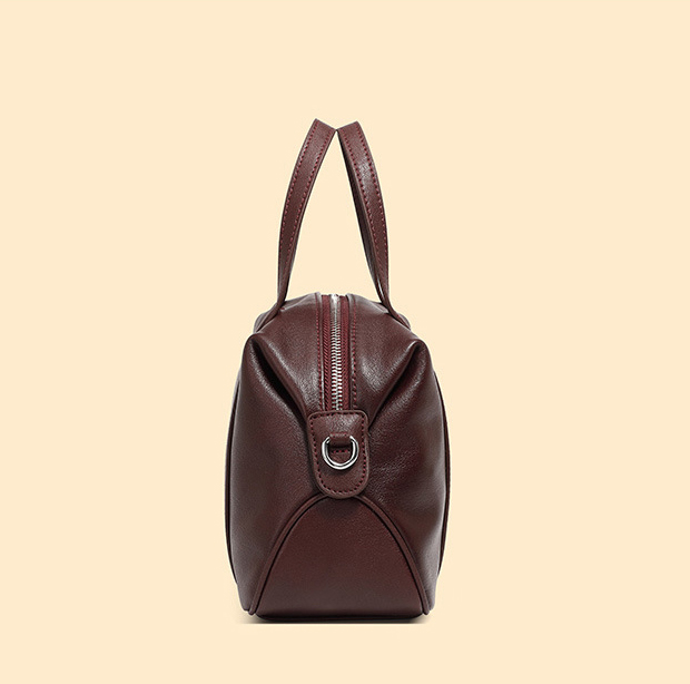 DEEPKEE original nubuck handmade full-grain genuine leather cowhide bag 高級感小眾真皮單肩波士頓枕頭包 手提斜挎包 2898 號