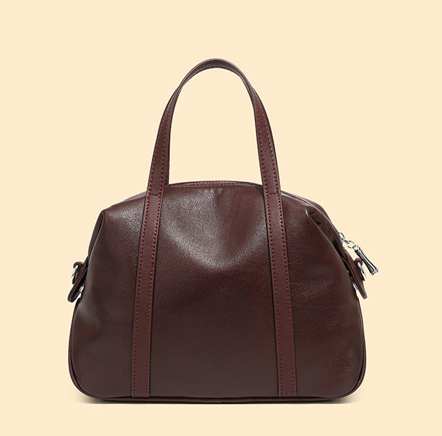 DEEPKEE original nubuck handmade full-grain genuine leather cowhide bag 高級感小眾真皮單肩波士頓枕頭包 手提斜挎包 2898 號