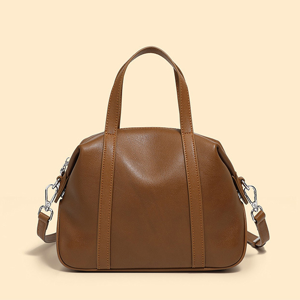DEEPKEE original nubuck handmade full-grain genuine leather cowhide bag 高級感小眾真皮單肩波士頓枕頭包 手提斜挎包 2898 號