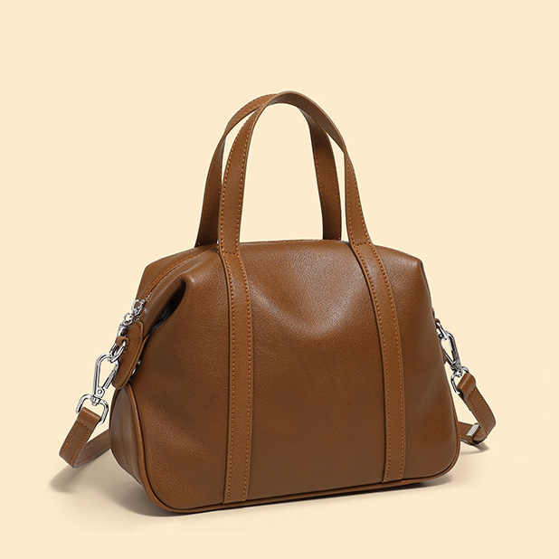 DEEPKEE original nubuck handmade full-grain genuine leather cowhide bag 高級感小眾真皮單肩波士頓枕頭包 手提斜挎包 2898 號