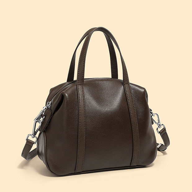 DEEPKEE original nubuck handmade full-grain genuine leather cowhide bag 高級感小眾真皮單肩波士頓枕頭包 手提斜挎包 2898 號