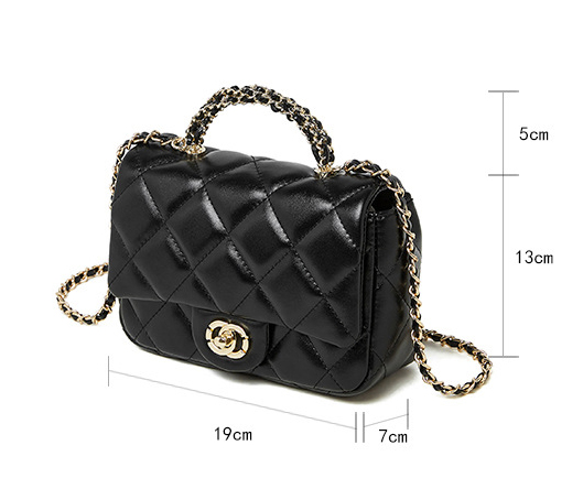 DEEPKEE original nubuck handmade full-grain genuine leather cowhide bag 鏈條菱格手提包 百搭單肩斜挎中古女包 2901 號