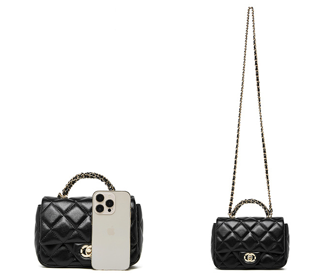 DEEPKEE original nubuck handmade full-grain genuine leather cowhide bag 鏈條菱格手提包 百搭單肩斜挎中古女包 2901 號