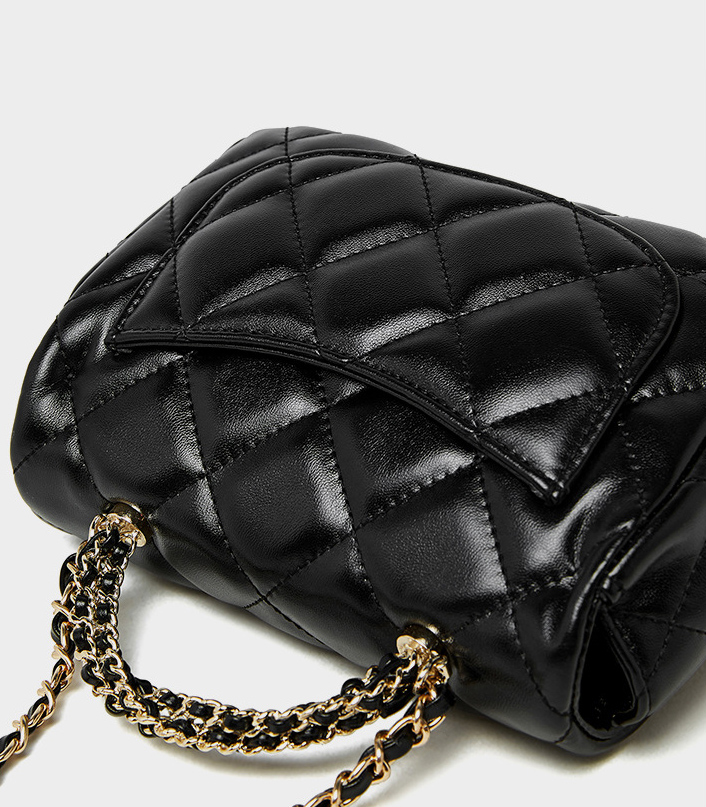 DEEPKEE original nubuck handmade full-grain genuine leather cowhide bag 鏈條菱格手提包 百搭單肩斜挎中古女包 2901 號