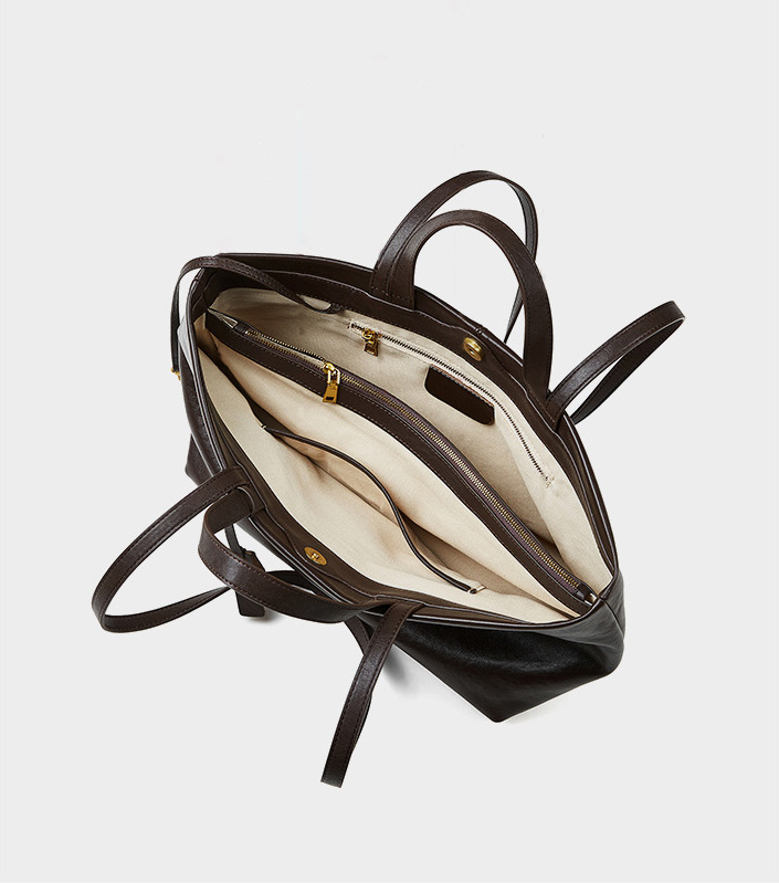 DEEPKEE original nubuck handmade full-grain genuine leather cowhide bag 牛革トートバッグ 小眾斜挎款 復古軟皮 2907 號