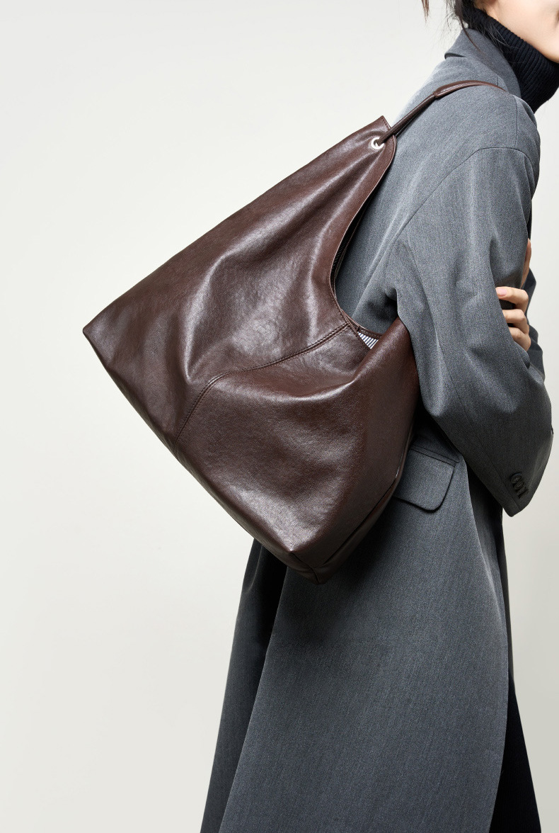 DEEPKEE original nubuck handmade full-grain genuine leather cowhide bag 植鞣頭層牛皮大容量復古托特包 2923 號