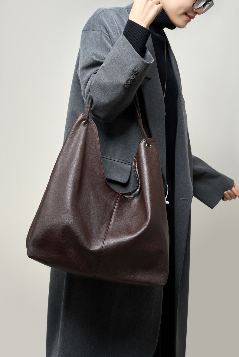 DEEPKEE original nubuck handmade full-grain genuine leather cowhide bag 植鞣頭層牛皮大容量復古托特包 2923 號