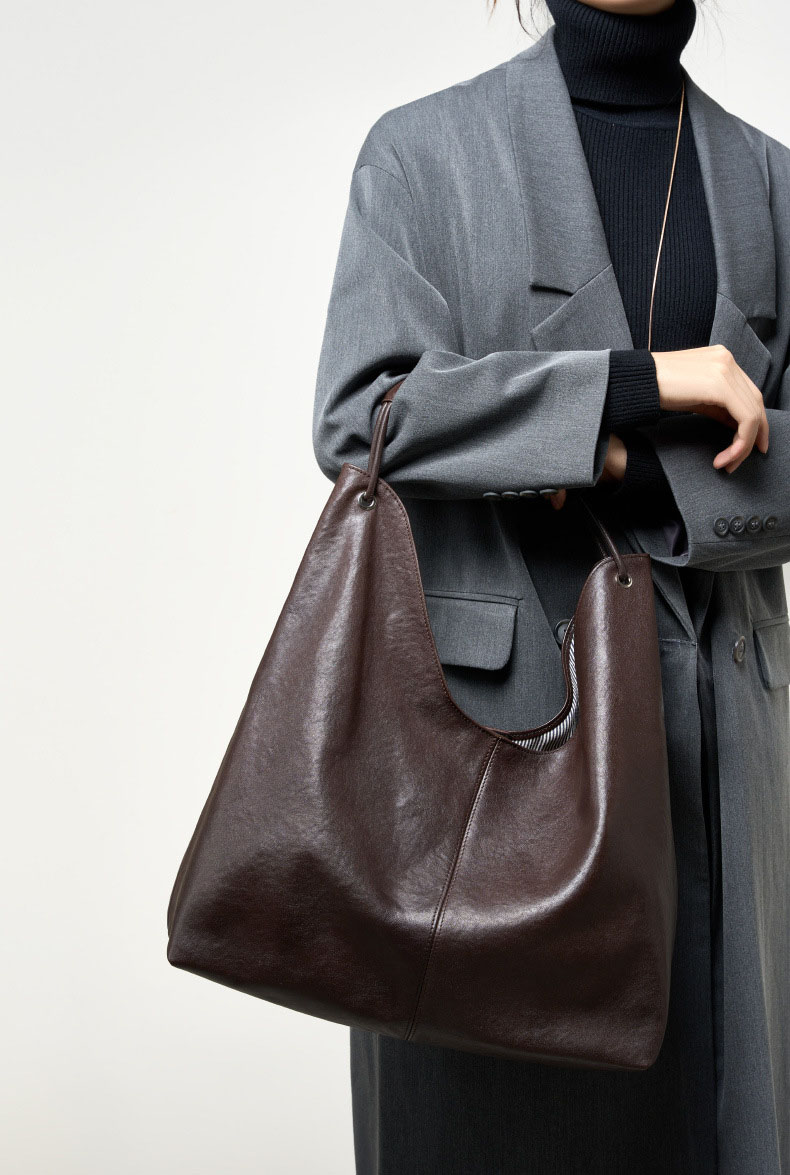 DEEPKEE original nubuck handmade full-grain genuine leather cowhide bag 植鞣頭層牛皮大容量復古托特包 2923 號