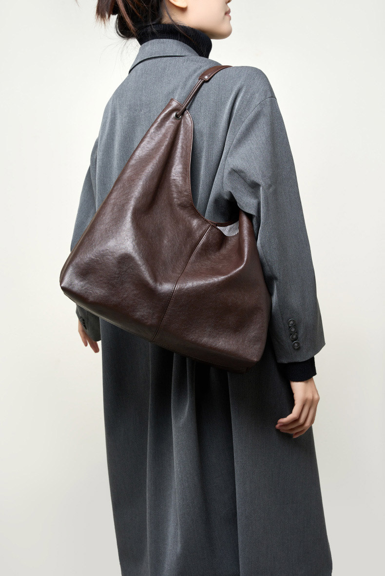 DEEPKEE original nubuck handmade full-grain genuine leather cowhide bag 植鞣頭層牛皮大容量復古托特包 2923 號
