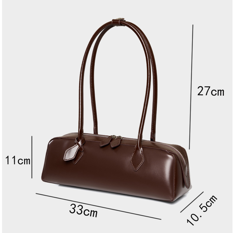 DEEPKEE original nubuck handmade full-grain genuine leather cowhide bag 小眾設計單肩大容量牛皮腋下法棍包 2928 號